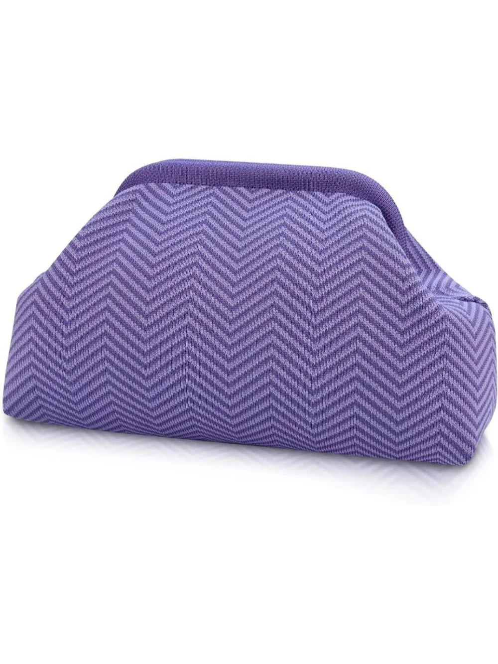 Woman's Light Purple Summer Beach Purse for Vacation Striped Dumpling Bags